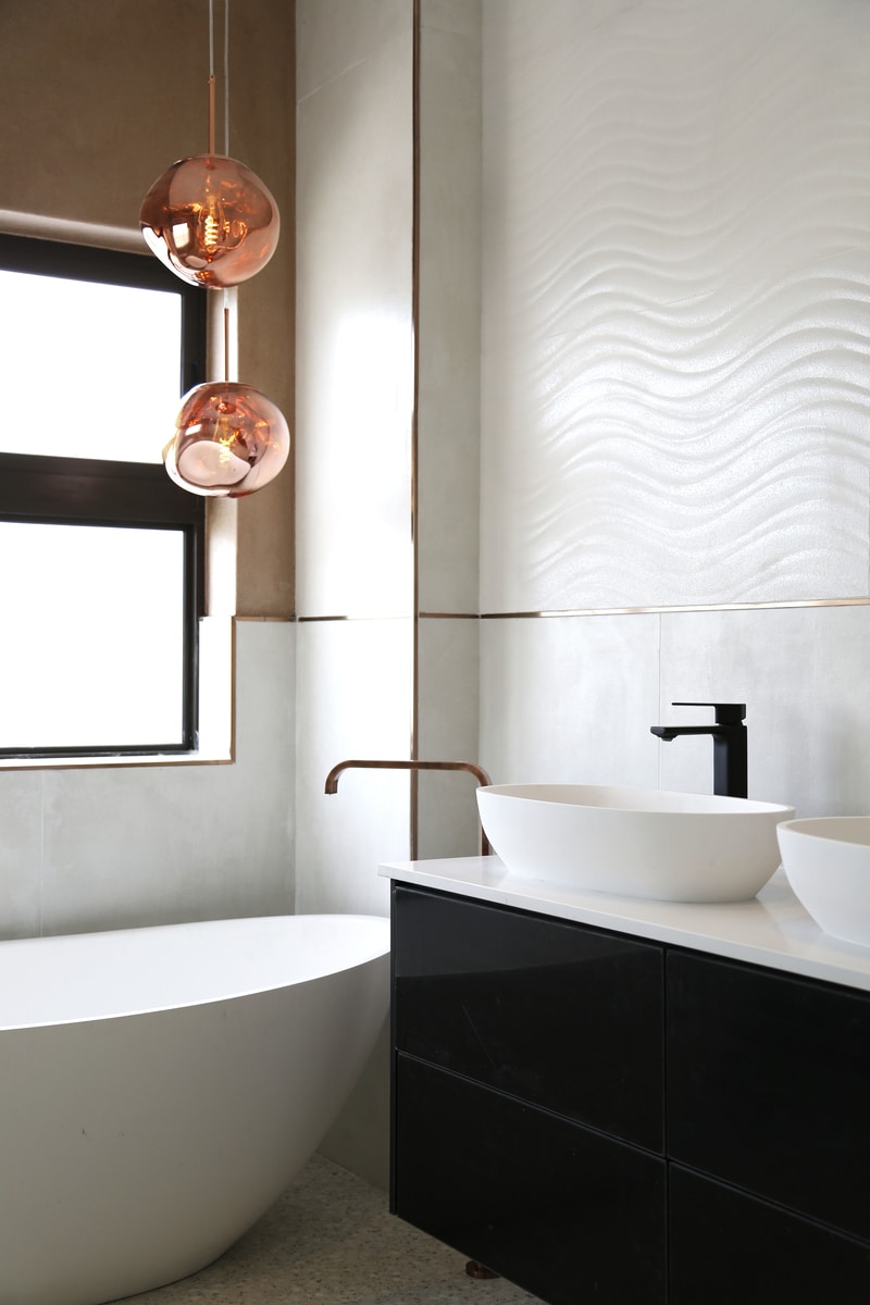 master-en-suite-bathroom-copper-matte-black-terrazzo-tiles